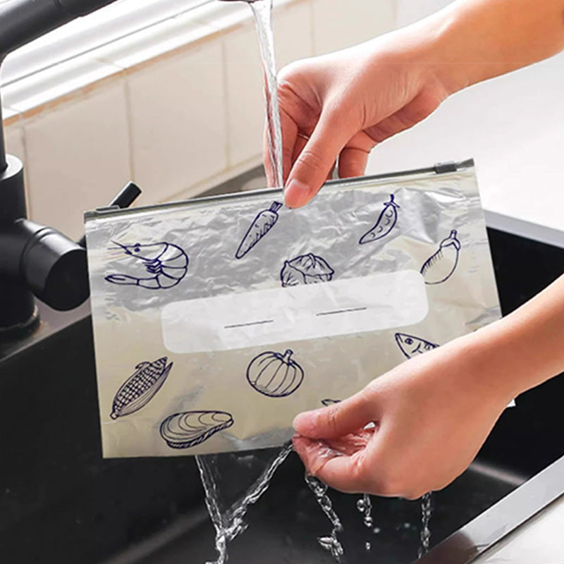 ✨ Reusable Aluminum Foil Food Storage Bags—Keep Your Food Fresher Longer! ✨