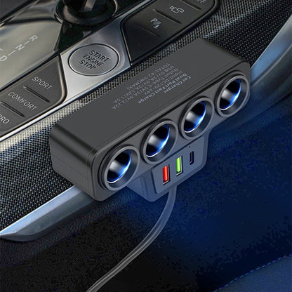 🎉 New Year's gift – 50% OFF!🚗 7-in-1 cigarette lighter adapter: 4x sockets + 3x fast charging – stable & safe for cars/trucks