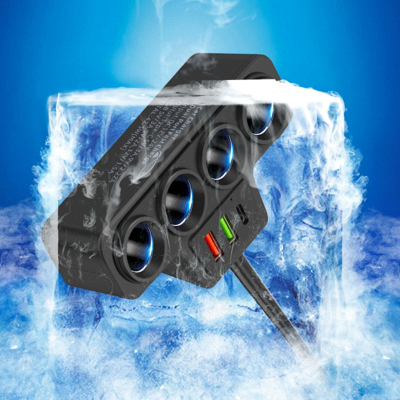 🎉 New Year's gift – 50% OFF!🚗 7-in-1 cigarette lighter adapter: 4x sockets + 3x fast charging – stable & safe for cars/trucks