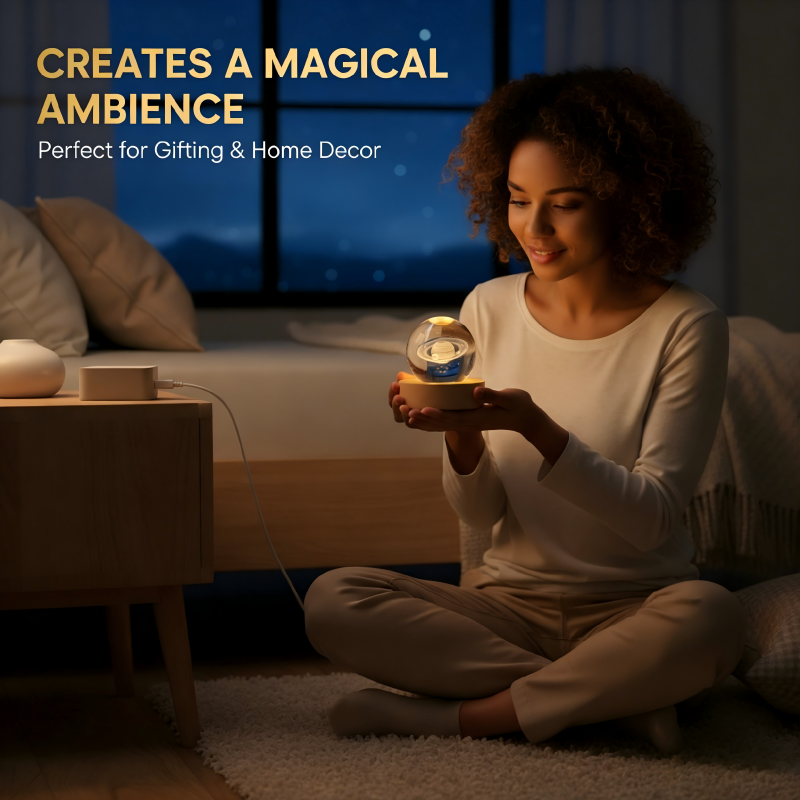 Engraved Crystal Glass Ball Night Light