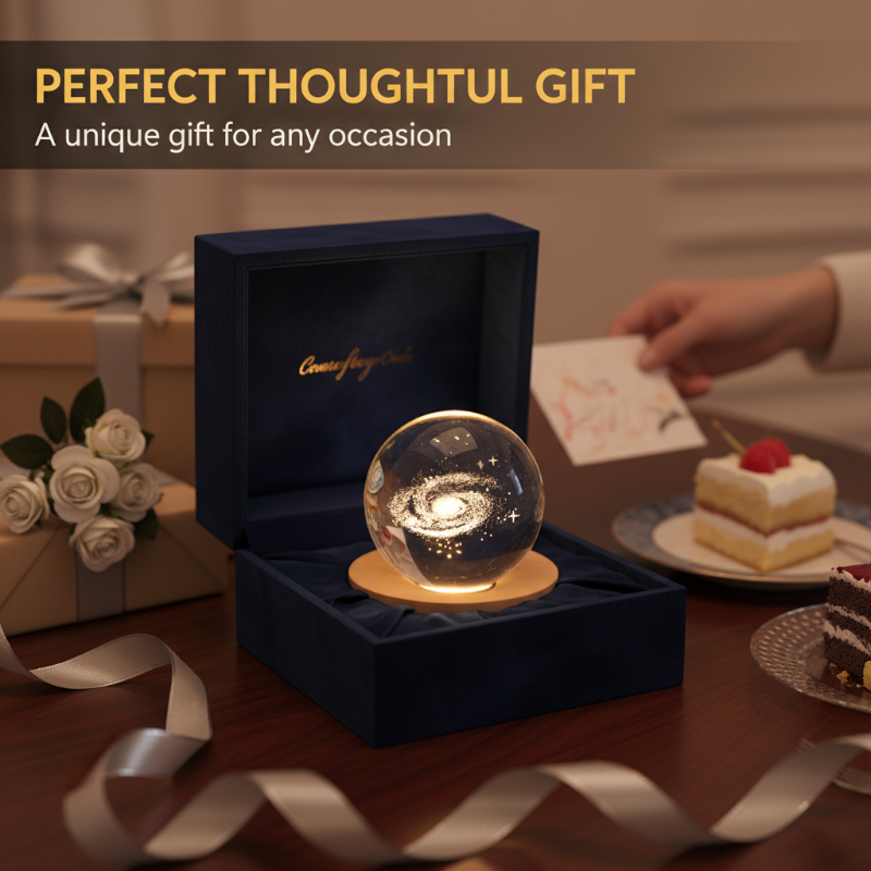 Engraved Crystal Glass Ball Night Light