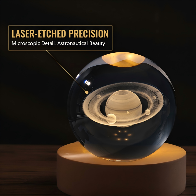 Engraved Crystal Glass Ball Night Light