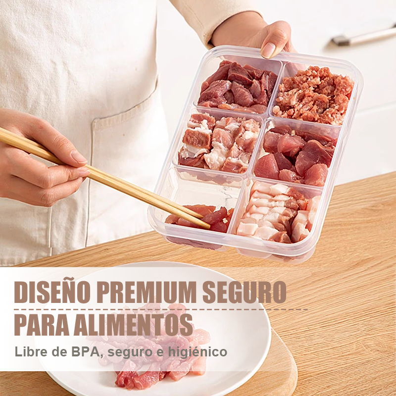 Contenedor de Alimentos Reutilizable con Divisiones