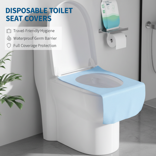 Disposable Waterproof Toilet Seat Covers Pack – Hygienic, Comfortable & Perfect for Travel & Public Restrooms 🧳