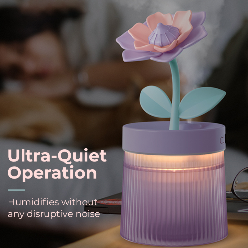 🌸 Customize Your Mist & Mood 💐 Flower Humidifier with Dual Spray Modes & 7-Color Night Light 💦