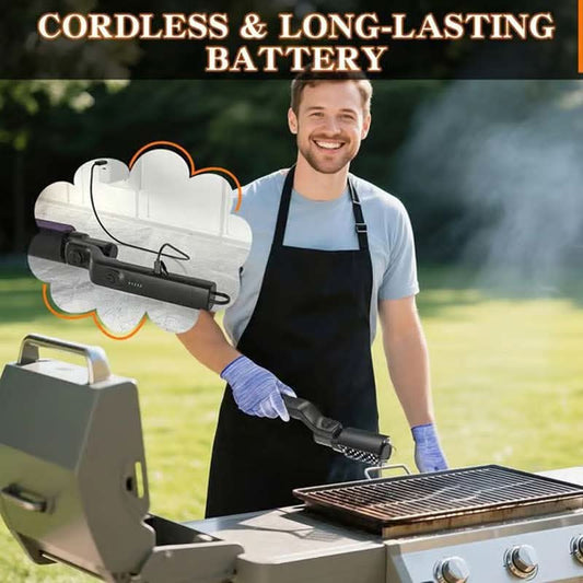 🔥🔥Cordless Electric BBQ Brush Cleaner – Deep Cleaning, Long Handle & Rechargeable🍖