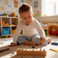 Wooden Montessori board with screwdriver