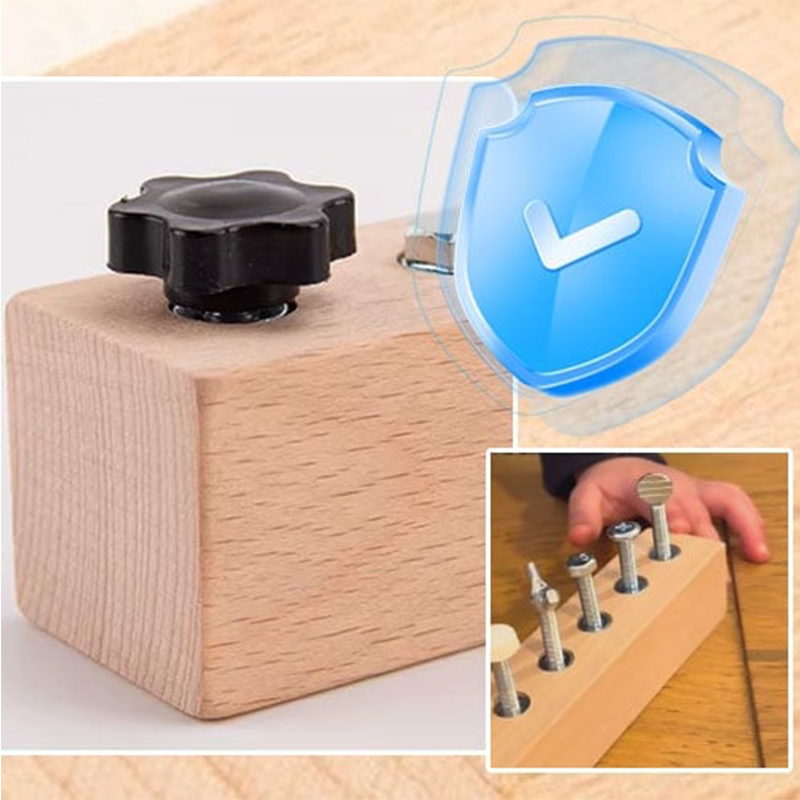 Wooden Montessori board with screwdriver