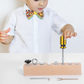 Wooden Montessori board with screwdriver
