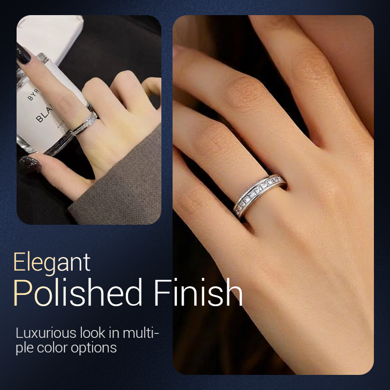 📢📢57%  OFF !! ⏰Titanium Steel Rotatable Spinner Ring with Zirconia