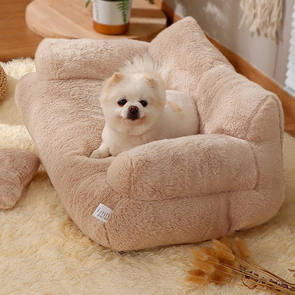 Cozy, soothing pet sofa with removable cover