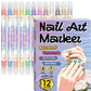 ⏳ 50% OFF! 🎨Dual-Tip Nail Art Pens – Quick-Dry, No UV Lamp, Fine & Brush Tips, 12/24 Colors, Easy DIY Nail Art 💅🖌️