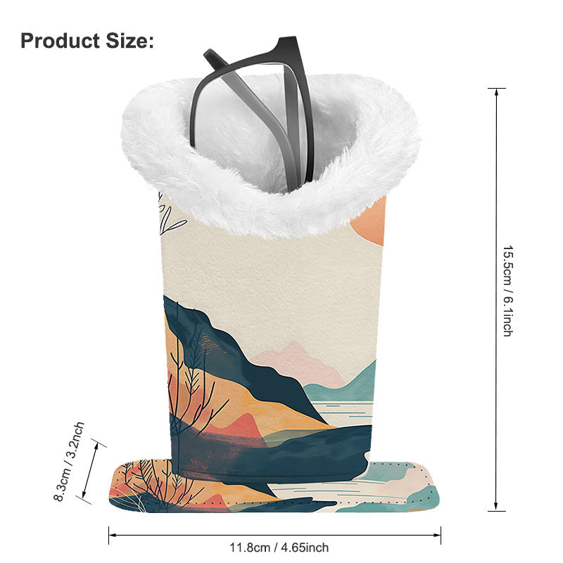 Magnetic Printed Eyeglass Holder with Plush Lining