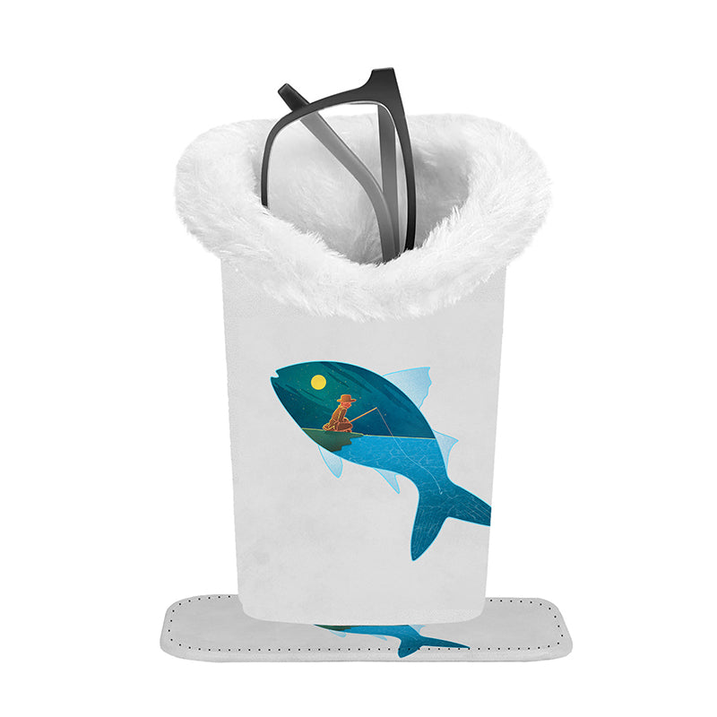 Magnetic Printed Eyeglass Holder with Plush Lining