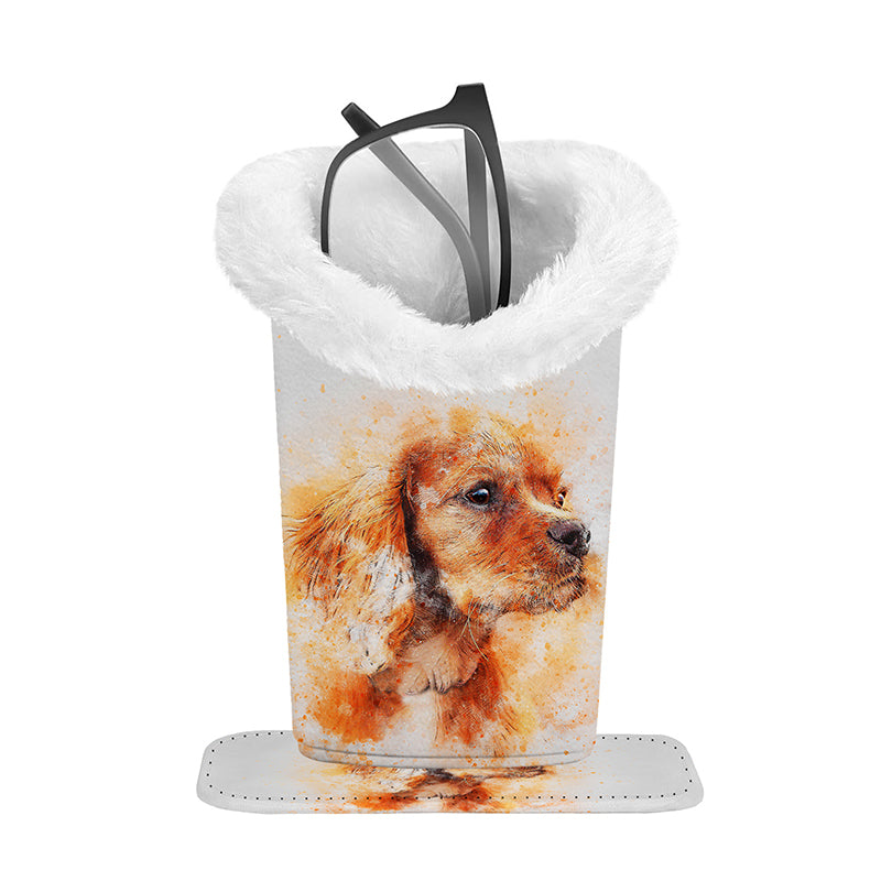 Magnetic Printed Eyeglass Holder with Plush Lining