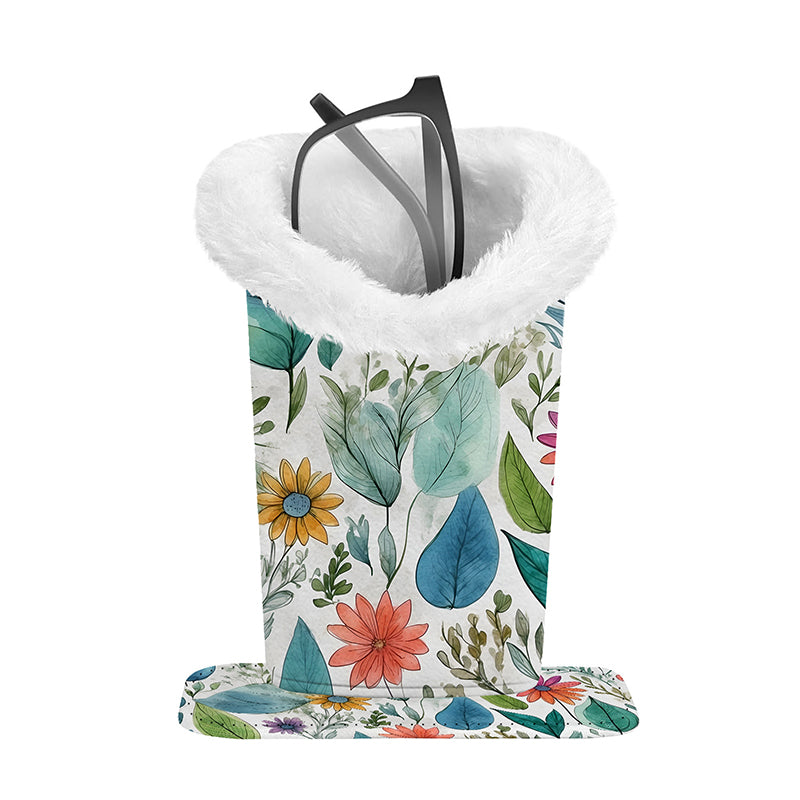 Magnetic Printed Eyeglass Holder with Plush Lining