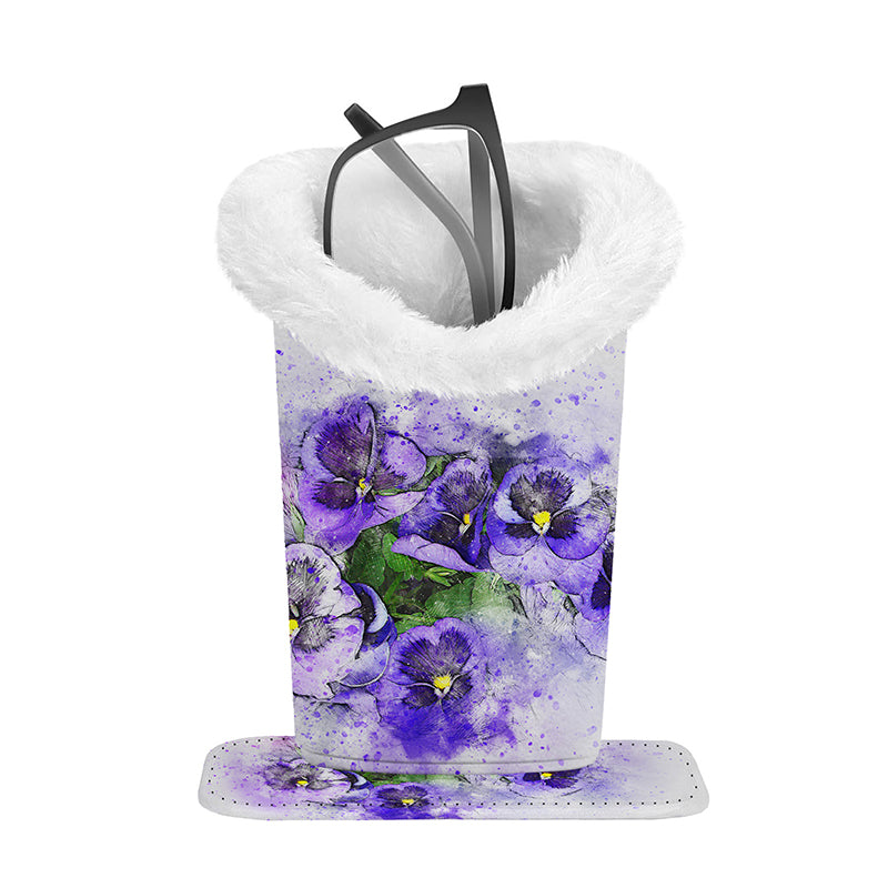 Magnetic Printed Eyeglass Holder with Plush Lining