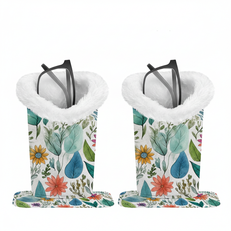 Magnetic Printed Eyeglass Holder with Plush Lining