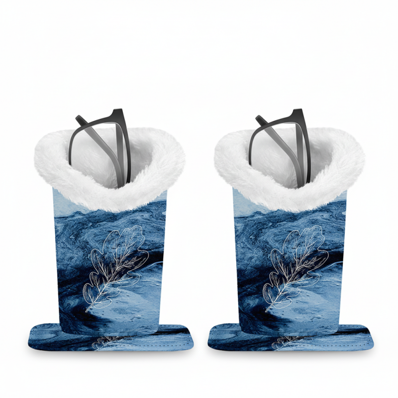 Magnetic Printed Eyeglass Holder with Plush Lining