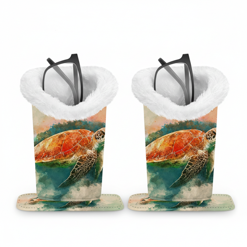 Magnetic Printed Eyeglass Holder with Plush Lining