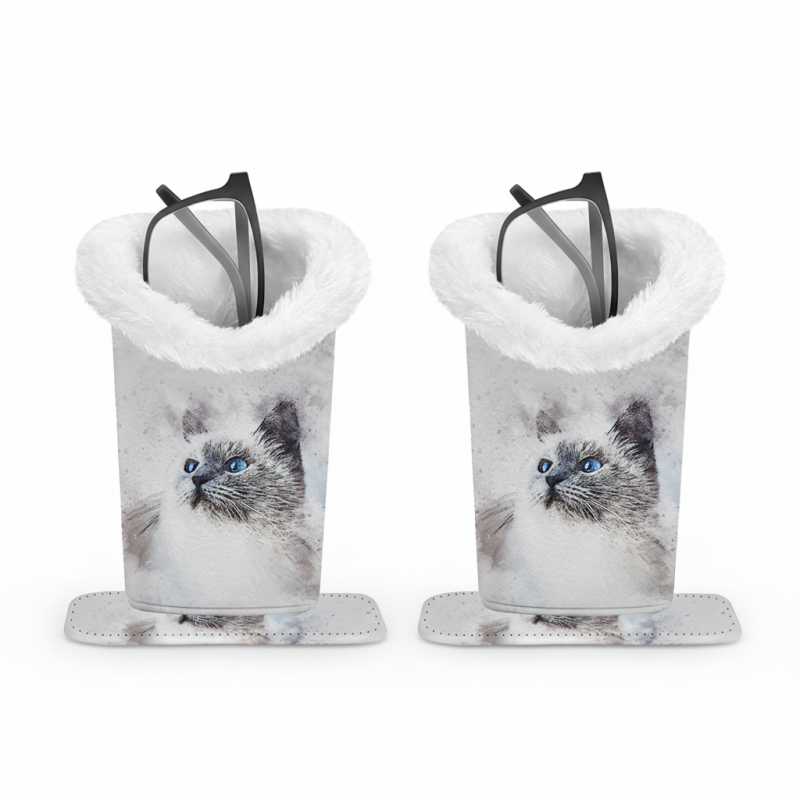 Magnetic Printed Eyeglass Holder with Plush Lining
