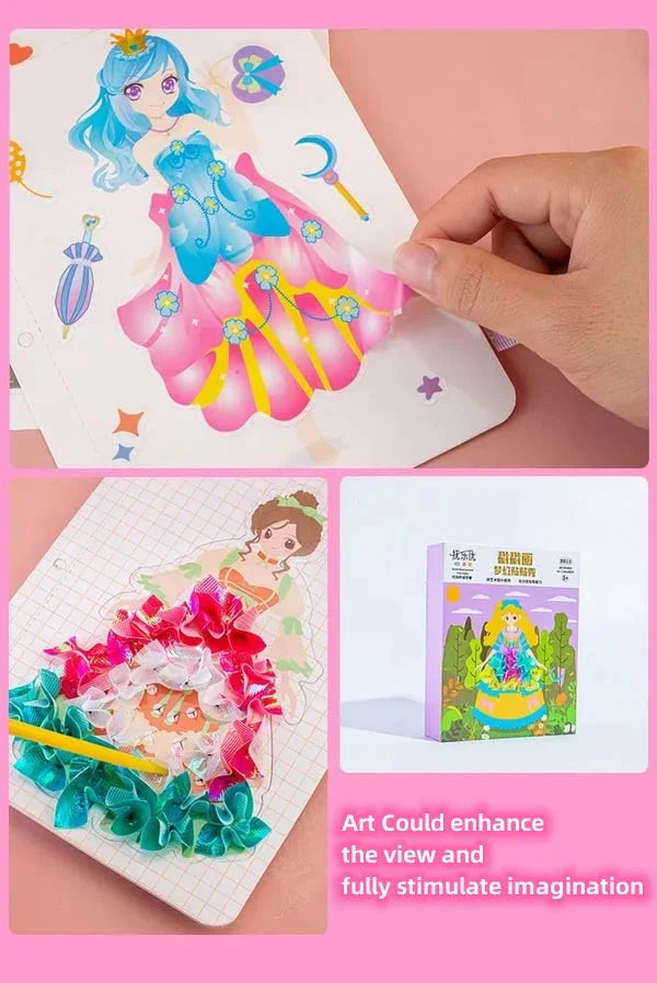 Hand-drawn creative sketchbook with stickers