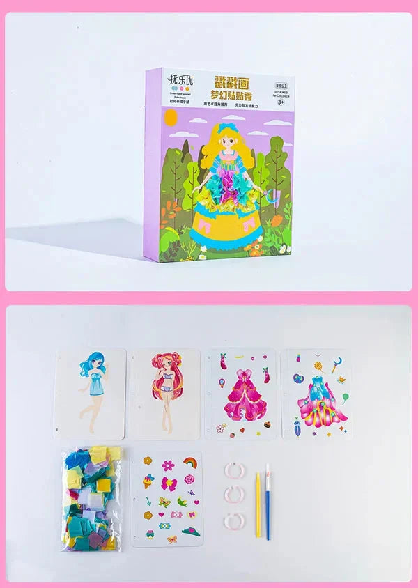 Hand-drawn creative sketchbook with stickers