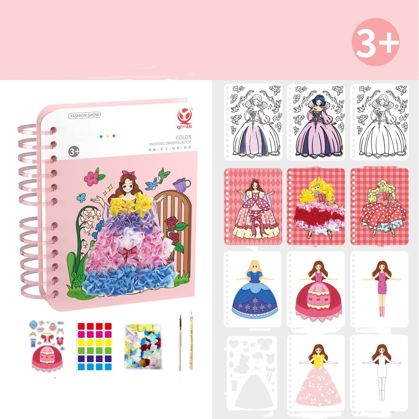 Hand-drawn creative sketchbook with stickers