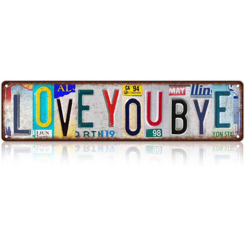 Vintage "Love You More" License Plate Tin Sign