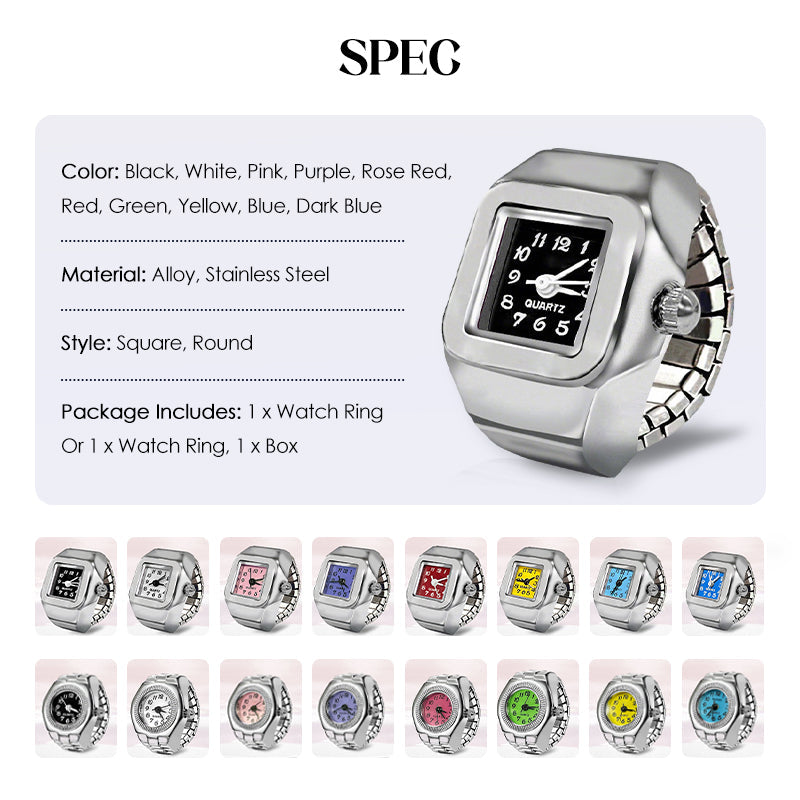 Alloy Finger Watch Ring