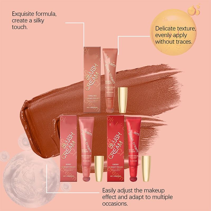 Natural Long-Lasting Shimmer Blush Cream