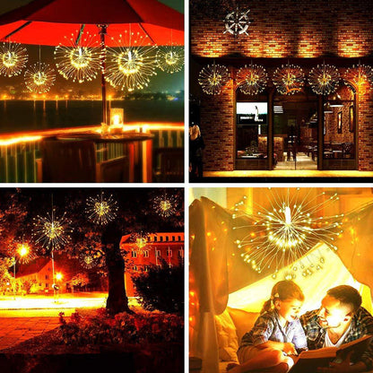Solar Firework String Lights for Yard & Parties