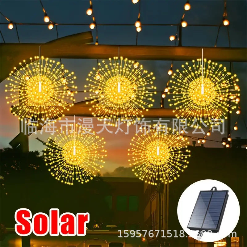 Solar Firework String Lights for Yard & Parties