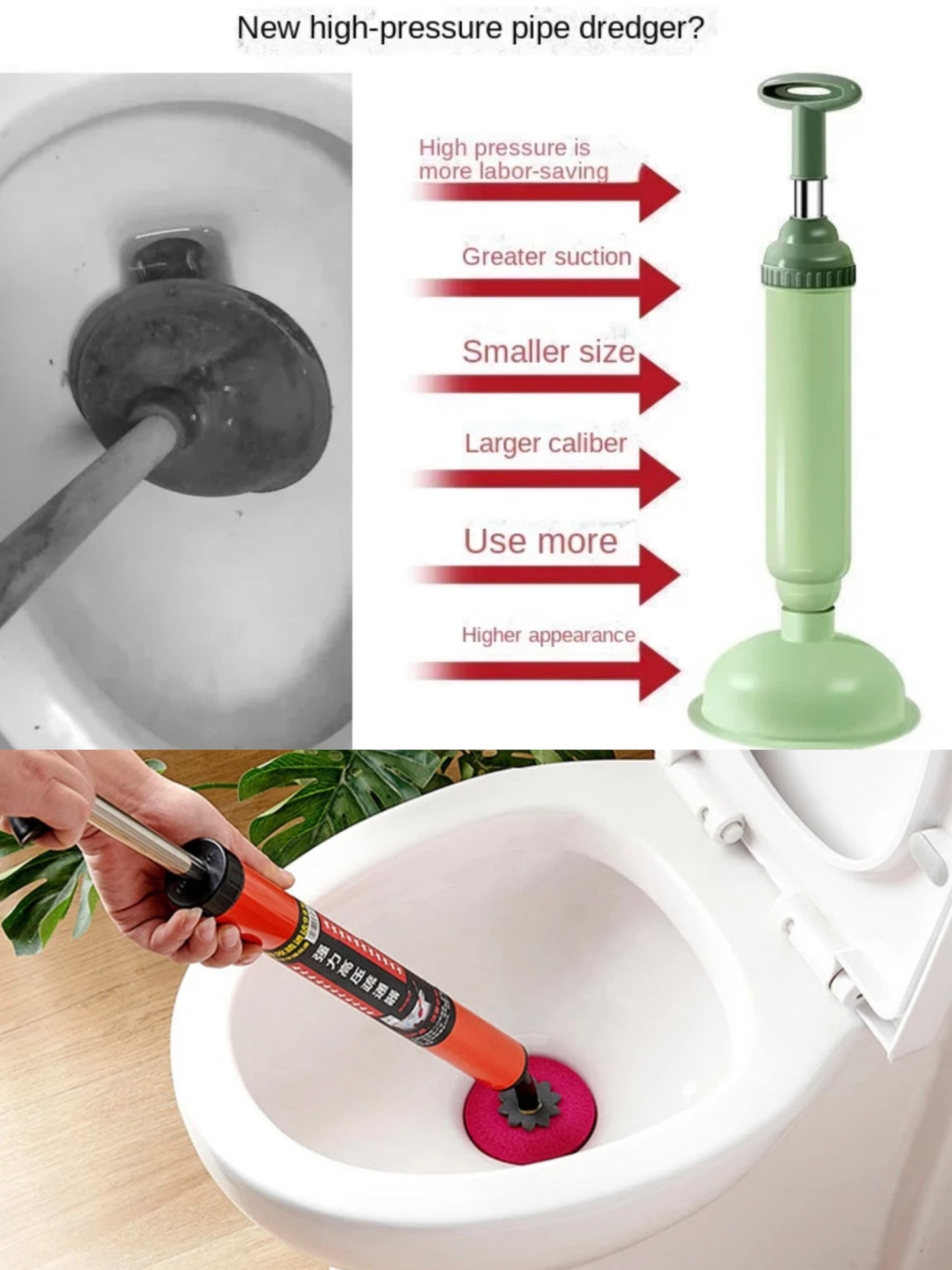 Household High-Pressure Toilet Plunger