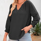 💎 50% OFF! 💎 Women's Casual V-Neck Lantern Sleeve Top – Hollow-Out Detail, Smocked Cuffs & Breathable Texture