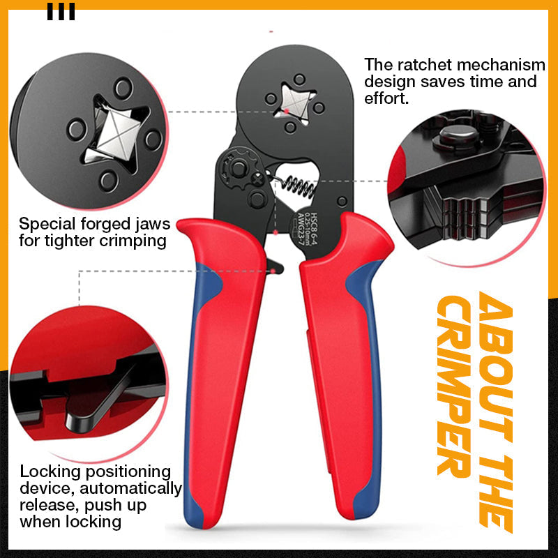 🎊50% OFF NOW! Ratchet Tubular Terminal Wire Crimpers Set – Ergonomic Self-Adjusting Wire Crimper Tool for Electrical Wiring Projects