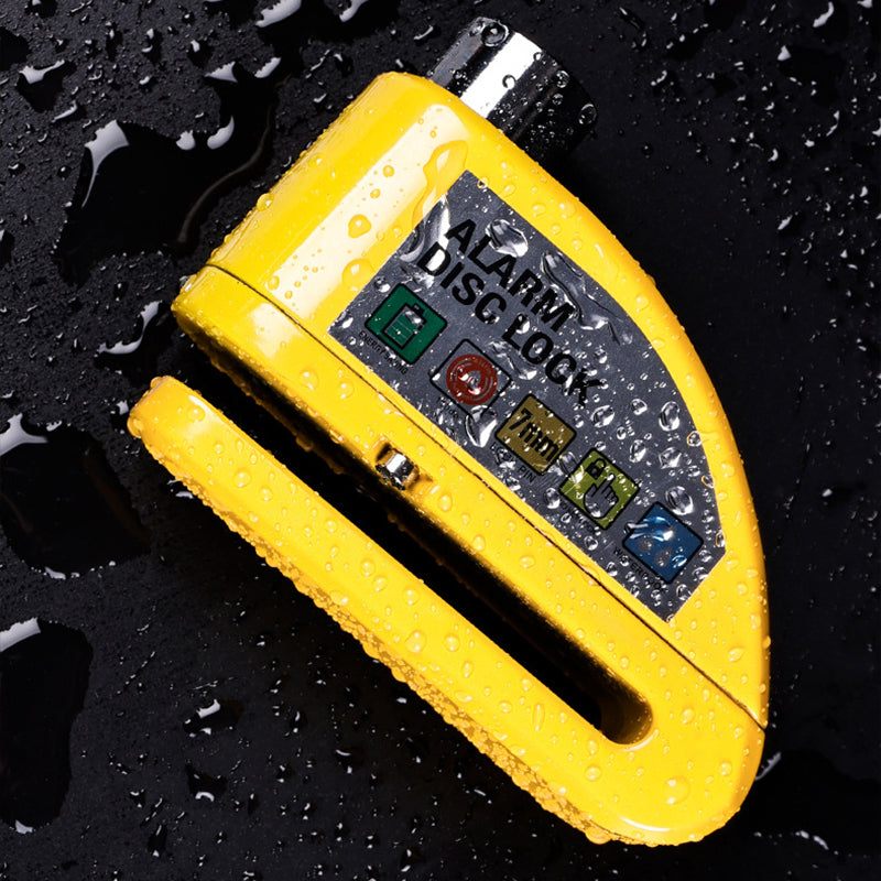 Disc lock with alarm for motorcycles