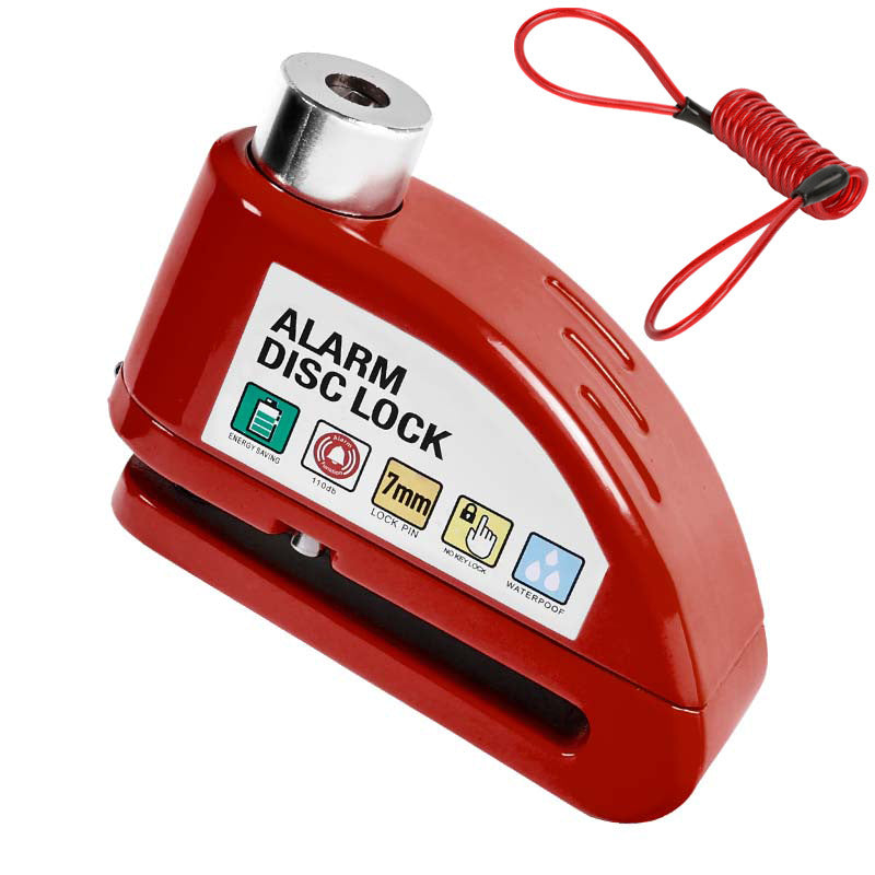 Disc lock with alarm for motorcycles