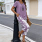 👗50% OFF! 🔥Women's 2-Piece Set – Layered Asymmetrical Tunic Top & Printed Wide Leg Pants, Breathable Polyester ✨