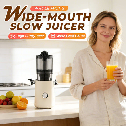 Juicer with large feed chute for whole fruits 🚀 Fast & free delivery