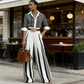 👚 50% OFF! 🔥 Women's 2-Piece Set – Striped Shirt & Wide-Leg Pants, Casual Look, Lightweight Fabric & Perfect for Summer 🌸