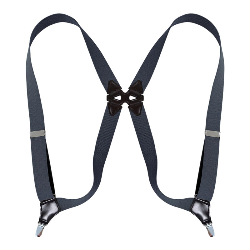 Unisex Elastic Suspenders with 2 Clips