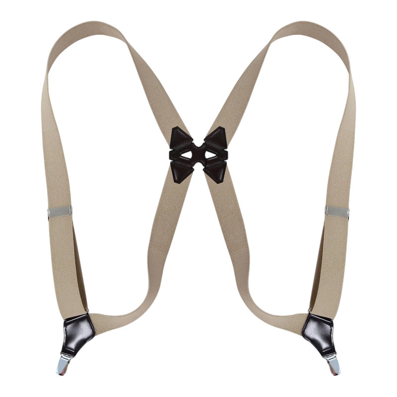 Unisex Elastic Suspenders with 2 Clips
