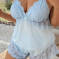 🥳2026 HOT SALE🥳💞50K+ SOLD!👗🌸 50% OFF! Lace Trim Camisole & Shorts Pajama Set – Soft satin-like fabric, adjustable straps & V-neck.