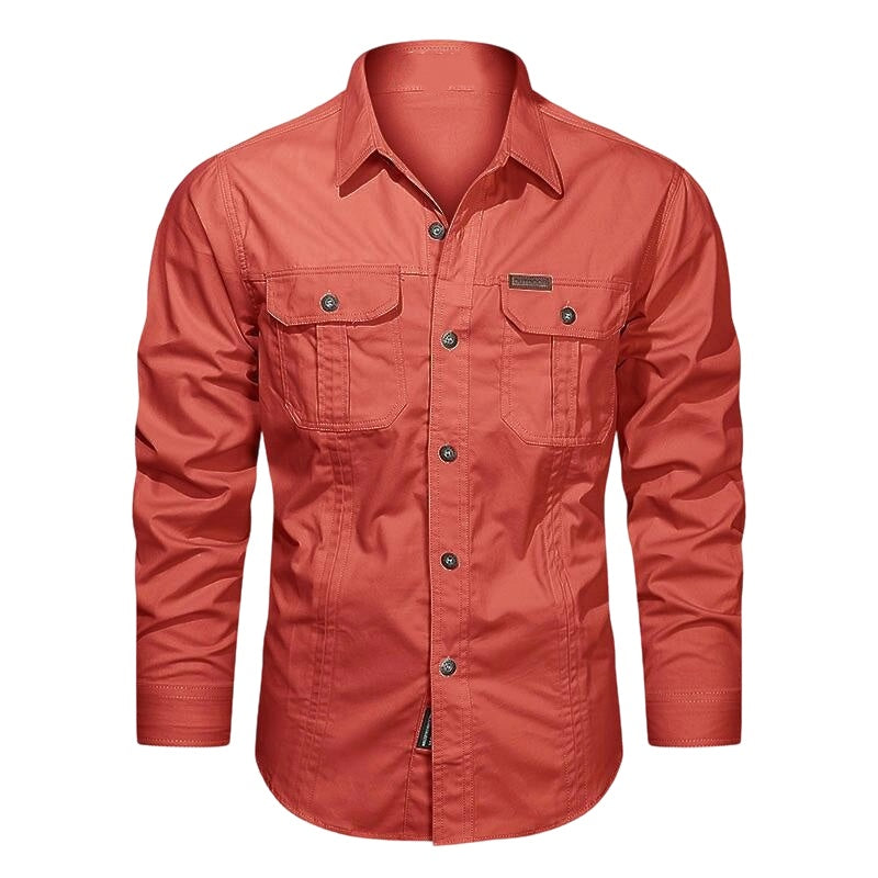 👔 LIMITED-TIME 50% OFF! ⚒️ Men's Long Sleeve Cotton Workwear Shirt – Durable, Breathable, Chest Pockets 🏔️