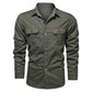 👔 LIMITED-TIME 50% OFF! ⚒️ Men's Long Sleeve Cotton Workwear Shirt – Durable, Breathable, Chest Pockets 🏔️