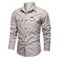 👔 LIMITED-TIME 50% OFF! ⚒️ Men's Long Sleeve Cotton Workwear Shirt – Durable, Breathable, Chest Pockets 🏔️