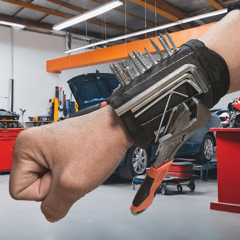 Adjustable Magnetic Wristband for Holding Screws