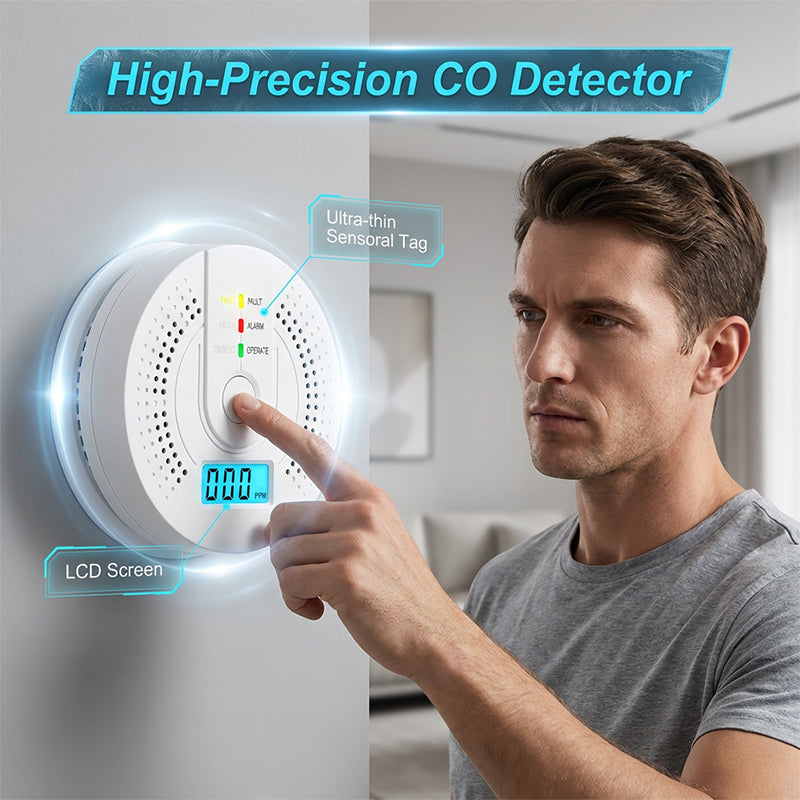 High-Sensitivity CO Alarm with LCD Screen