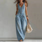 ⏳Time-Limited Special⏰Women's Denim Jumpsuit – Sleeveless, V-Neck, Wide-Leg 💫